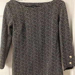 Talbots Black and Cream Textured Top